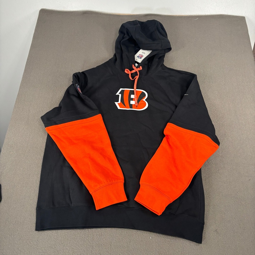 Nike Cincinnati Bengals NFL Hoodie Mens Size XL Black Orange 02F2-51K-9A-87G